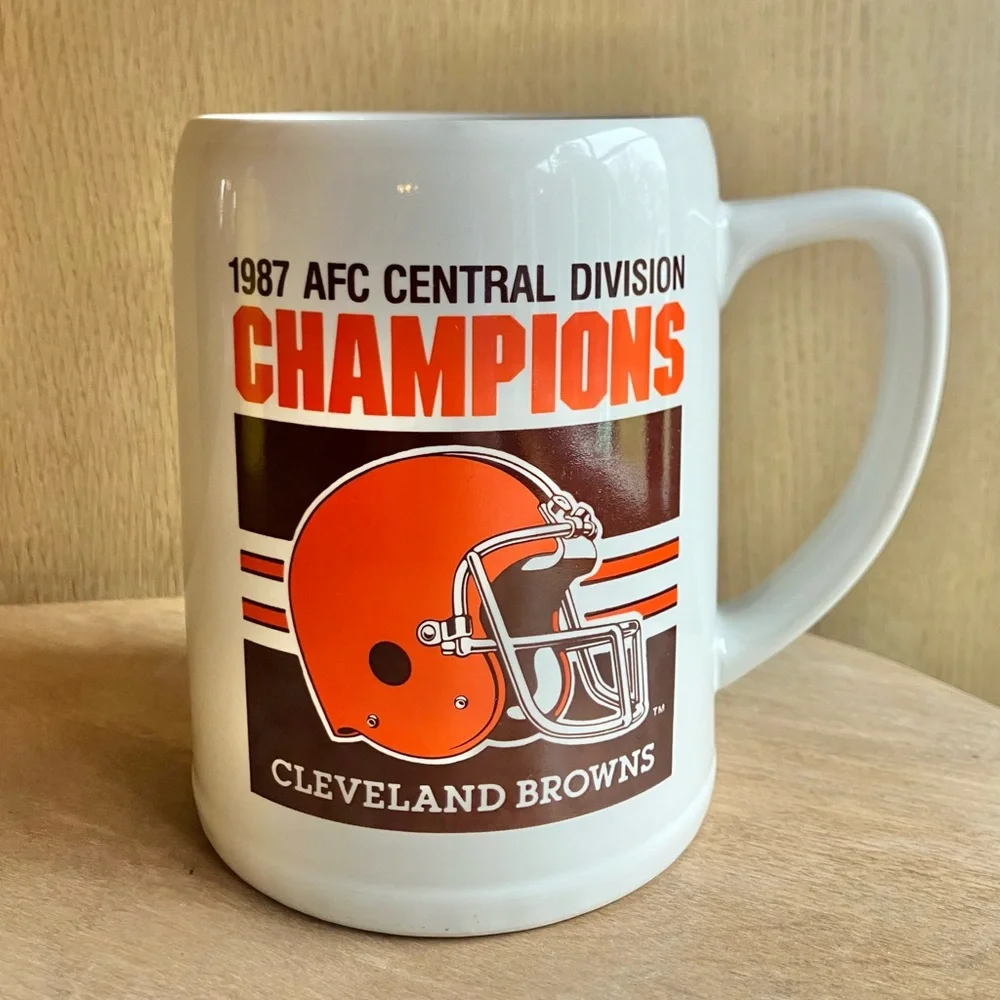 VTG 1987 Cleveland Browns Coffee Mug AFC Central Division Champs NFL Team Cup